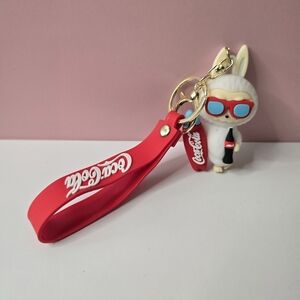 Labubu x Coca-Cola Keychain-Kawaii Cartoon Vinyl Figure Charm